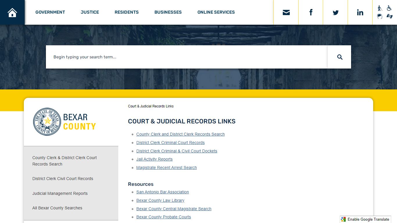 Court & Judicial Records Links | Bexar County, TX - Official Website
